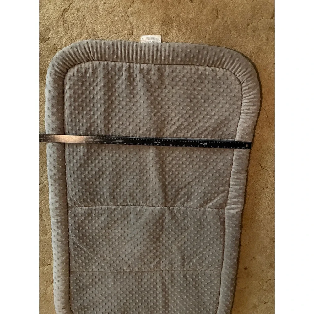 Taupe Grey Minky Dot Plush Pet Crate Mat Non-Slip Bolster Bed 31x18